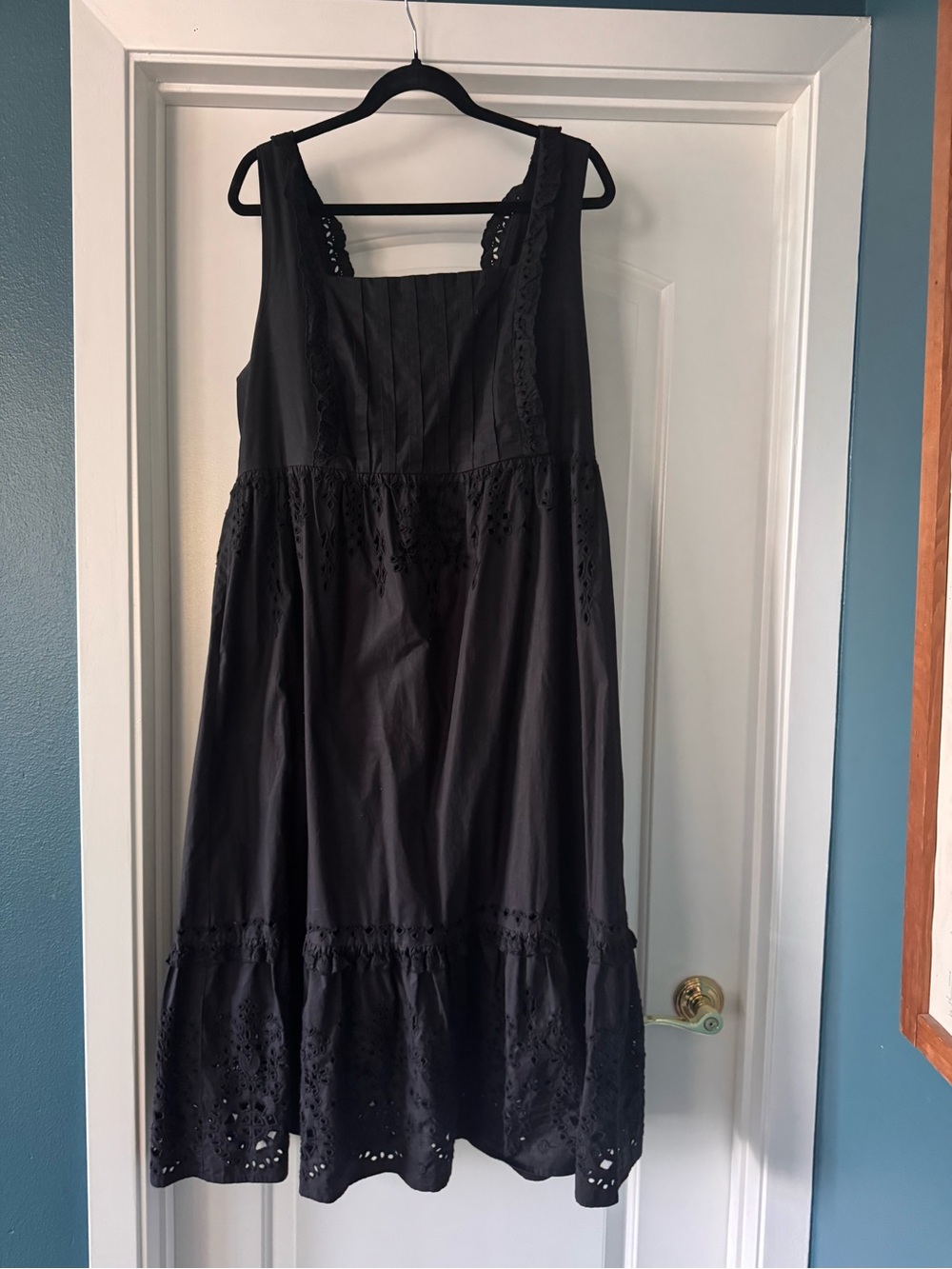 Johnny Was Black Eyelet Jesminda Midi Dress